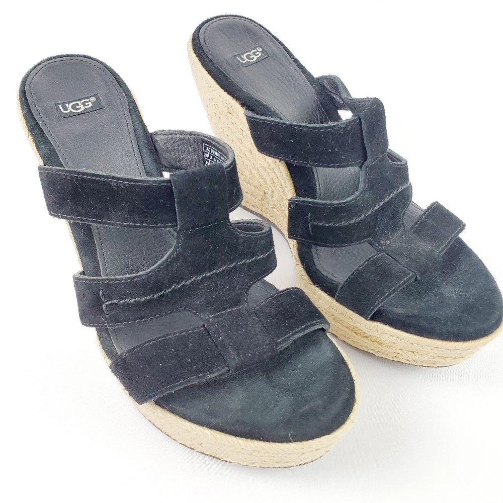 UGG Women's Suede Tawnie Open Toe Wedge Sandal